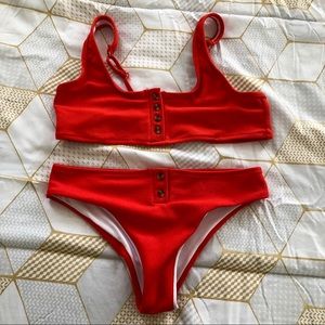 Red swimsuit